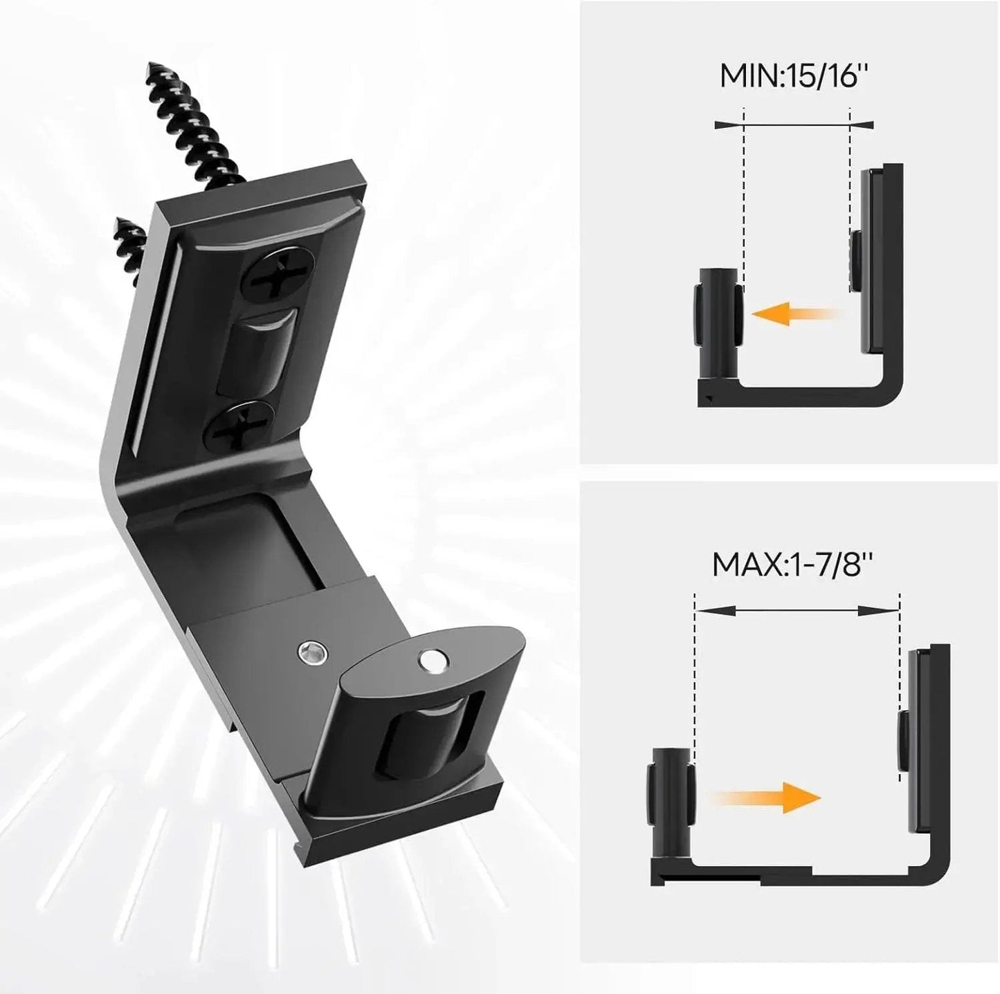 Sliding Barn Door Floor Guide 2 Pack Bottom Adjustable Roller Guides Wall Mounted Black For Smooth Quiet Sliding