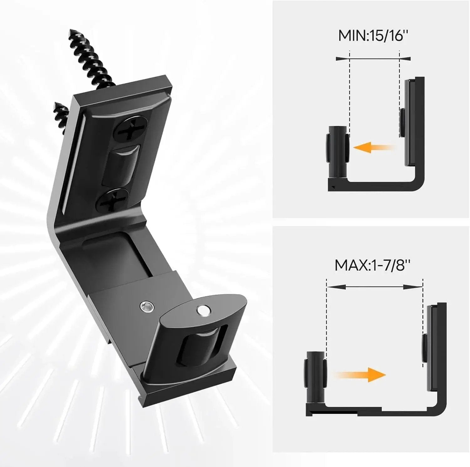 Sliding Barn Door Floor Guide 2 Pack Bottom Adjustable Roller Guides Wall Mounted Black For Smooth Quiet Sliding