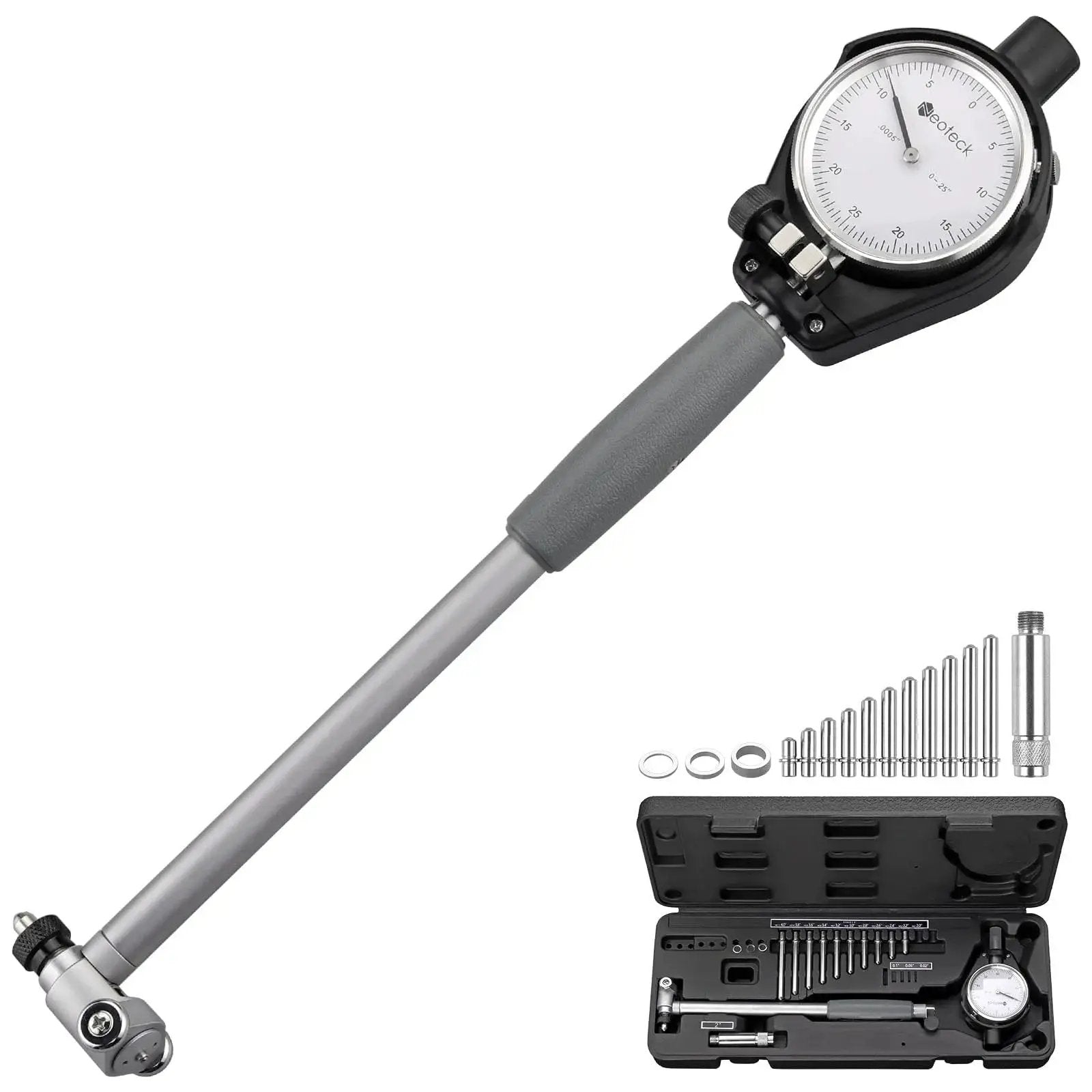 Deep Engine Cylinder Dial Bore Gauge Set For Accurate Measurements 2 To 6 Inch Range With 0.001 Inch Resolution Self Centering Design