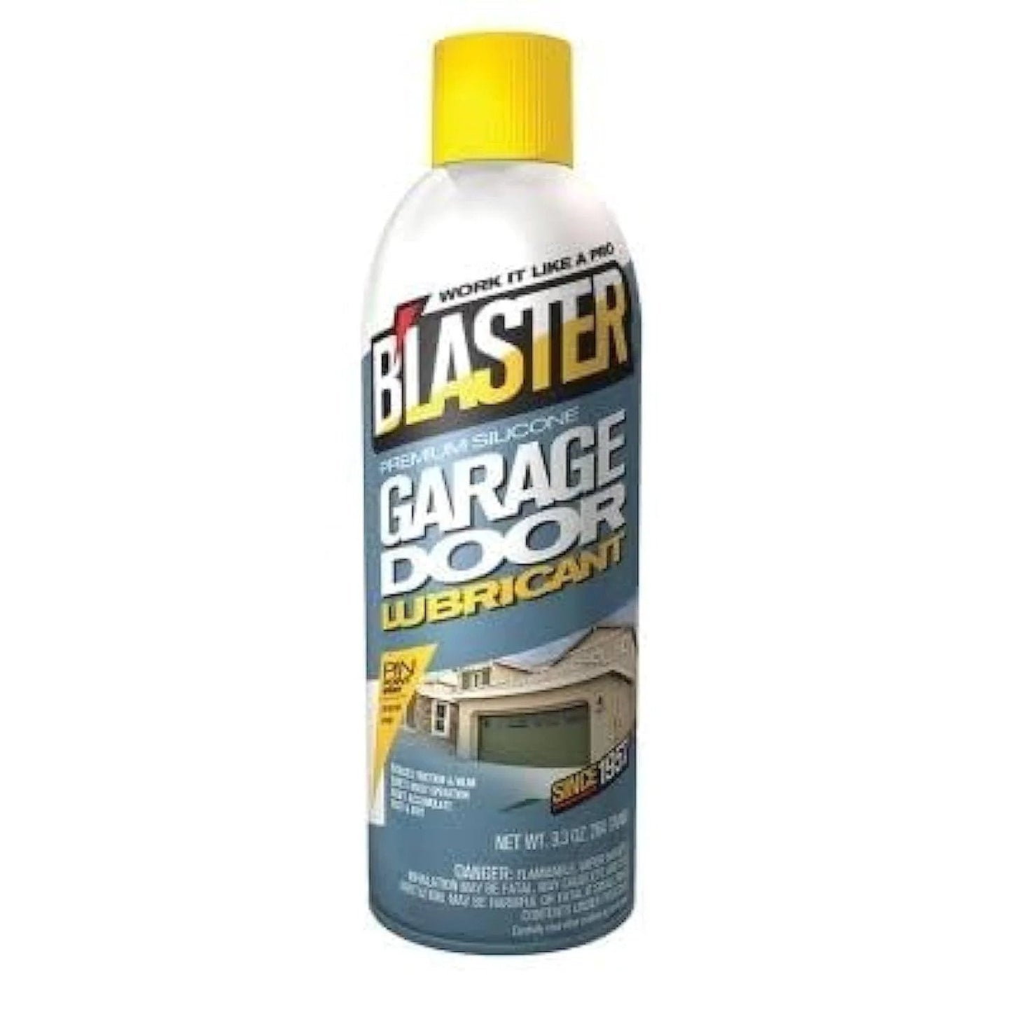 Garage Door Lube With Silicone And Extreme Pressure Additive For Pro Grade Lubrication No Mess Quiet Operation Clean Tack Free Film That Repels Dust And Dirt From Moving Parts Blaster Chemical Company 9.3 Oz canister