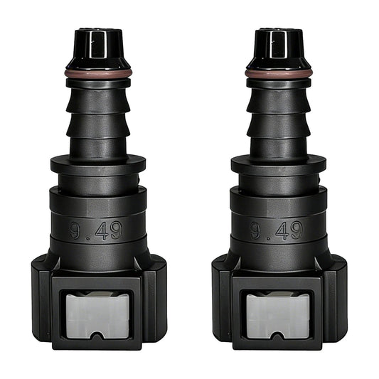 90 Degree Fuel Line Quick Connector Kit Two Pack Three Eighths SAE To Five Sixteenths Inch Nylon Tubing High Pressure Push On Quick Release Plugs For Fuel System Repair Compatible With Most Vehicles