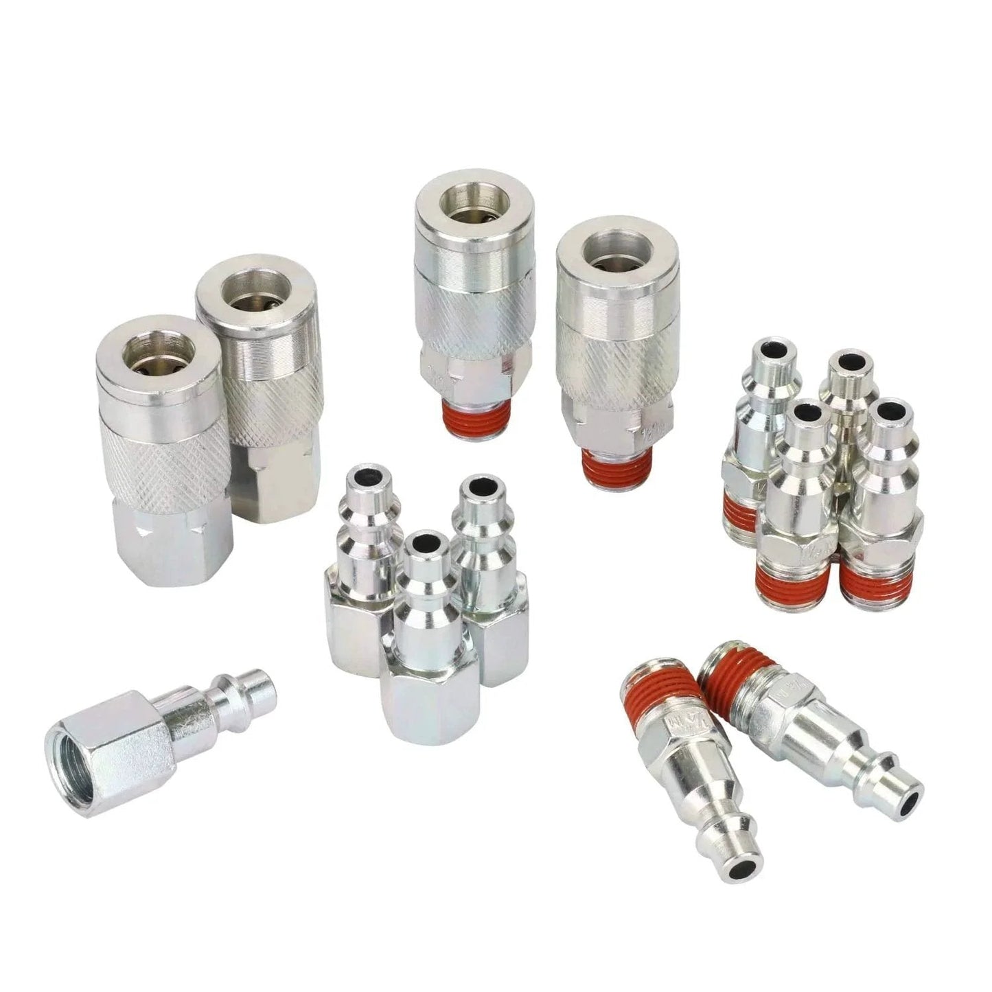 I/M Type 1/4 Inch NPT Quick Connect Air Coupler And Plug Kit, 14 Pieces Air Tool Fittings Set, Stainless Steel Construction