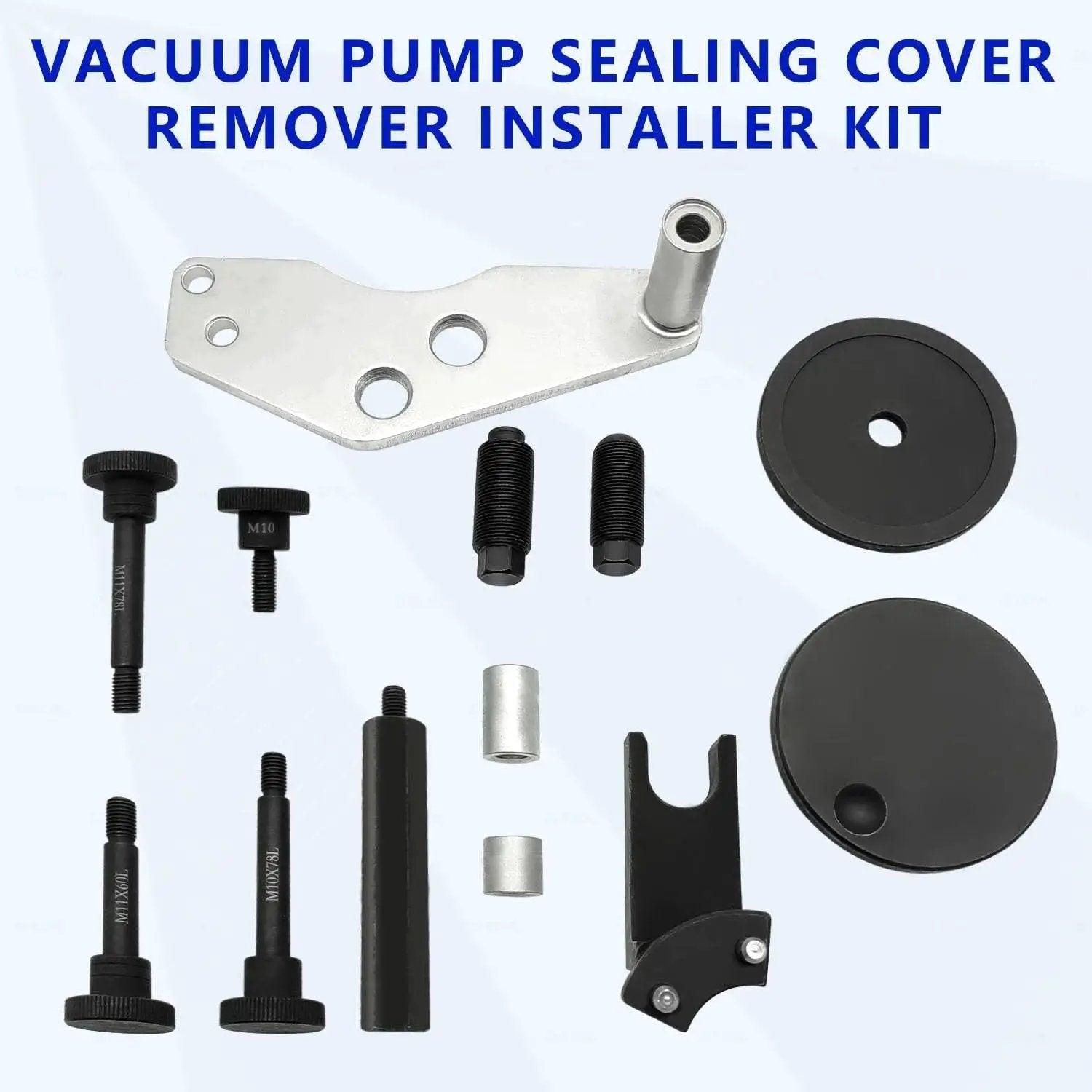 Vacuum Pump Sealing Cover Remover Installer for BMW N53 N54 N55 engines with bolts and tools, compatible with OEM 118530 110290 118650