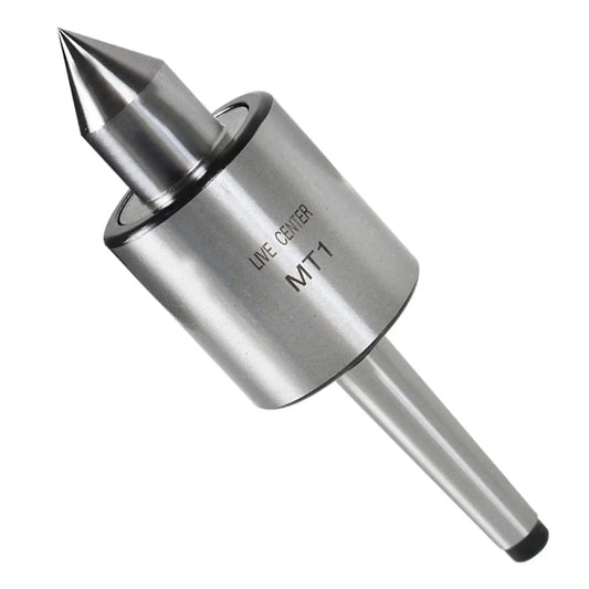 MT1 Live Tailstock Center For High Speed Turning CNC Work, Beefy Medium Duty 1MT Center With 60 Degree Point, 5000 RPM, Steel
