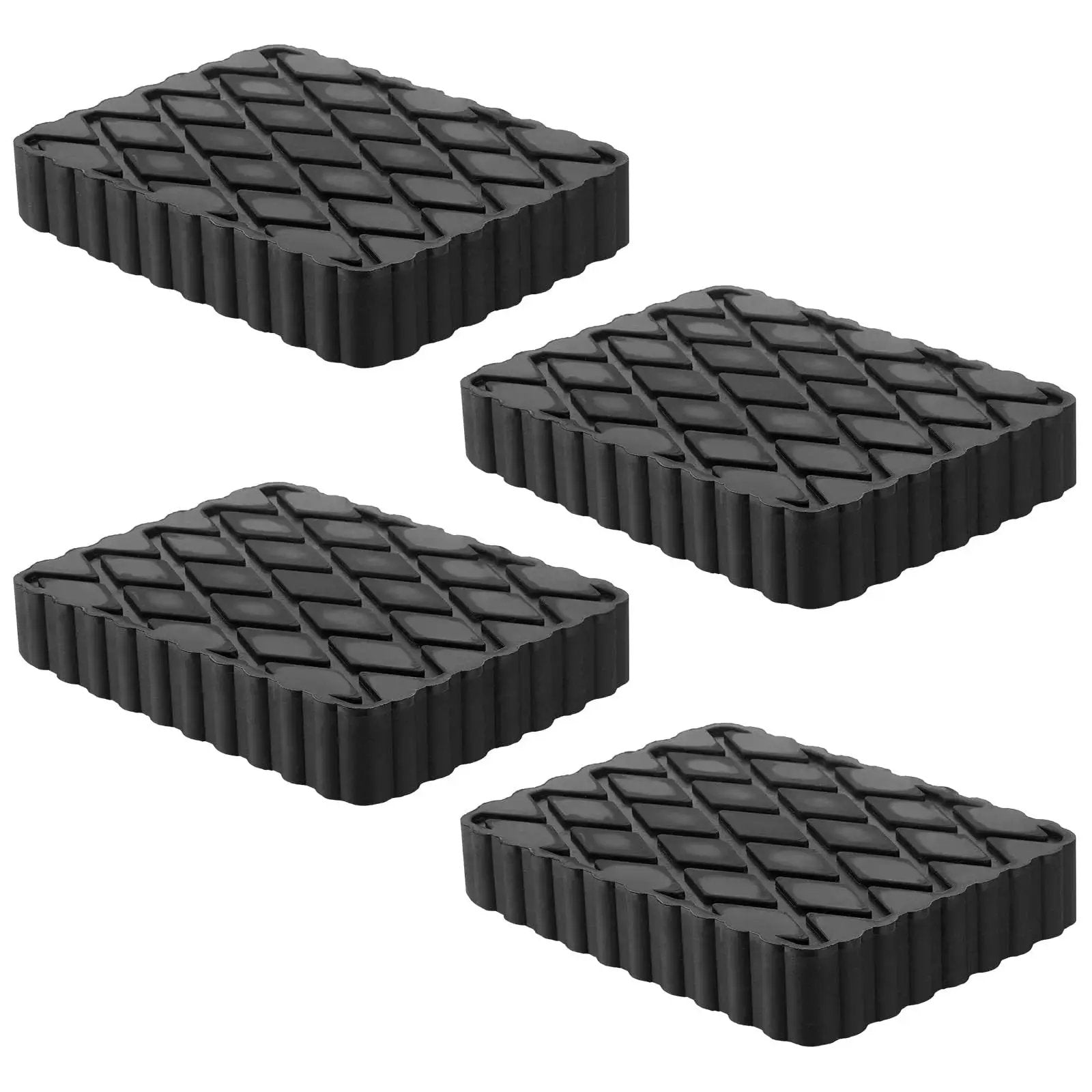Four Pack Solid Rubber Auto Lift Pads For Car Jacks And Lifts 1800 Lb Capacity with diamond anti-slip surface