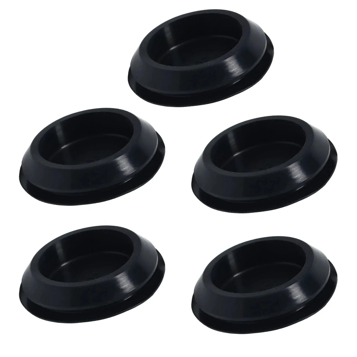 Five Pack Rubber Plugs For Round Holes One And Three Eighths Inch Black Snap In Locking Plugs For Automotive Industrial And Furniture