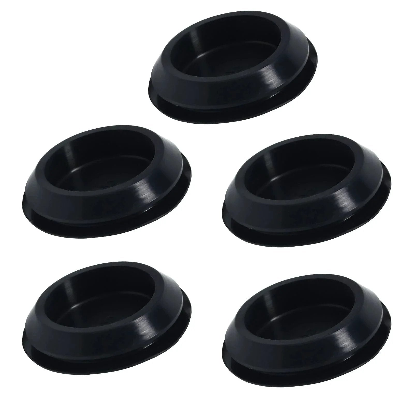 Five Pack Rubber Plugs For Round Holes One And Three Eighths Inch Black Snap In Locking Plugs For Automotive Industrial And Furniture