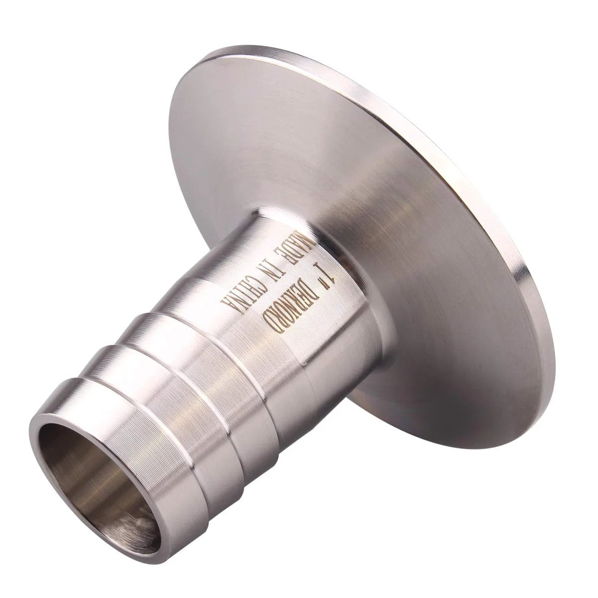 2 Inch Tri Clamp to 1 Inch Hose Barbed Adapter SUS304 Stainless Steel Sanitary Fitting side view