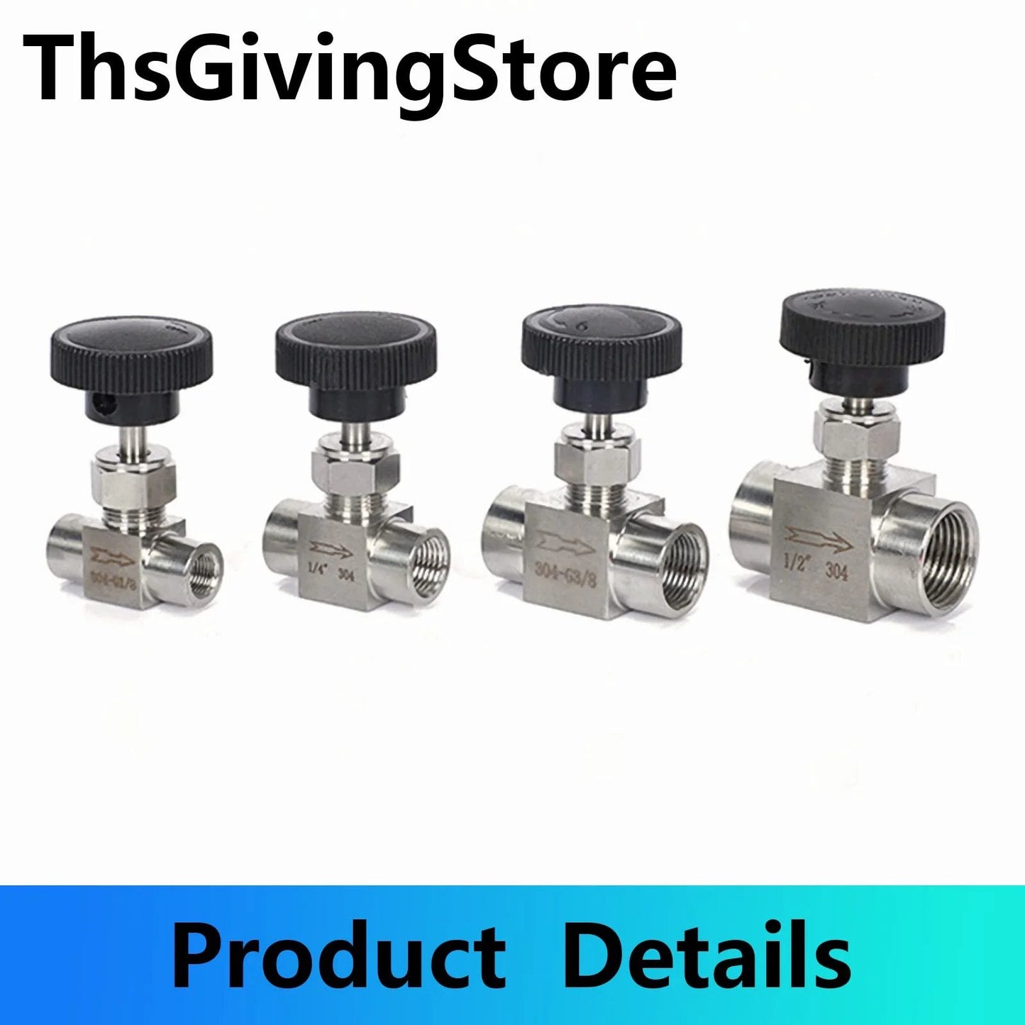 Stainless Steel 304 G Female Needle Valve With Flow Control For Water Gas Oil 1/8 1/4 3/8 1/2 Inch Thread Options Ferrule Straight