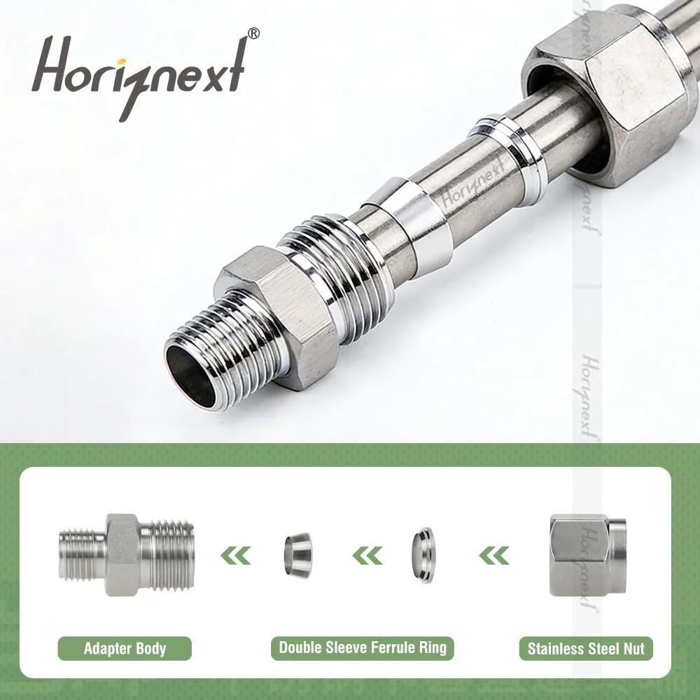 Stainless Steel 304 Compression Bulkhead Fitting 1 Quarter Inch OD Tube to 1 Quarter Inch NPT Male Connector components