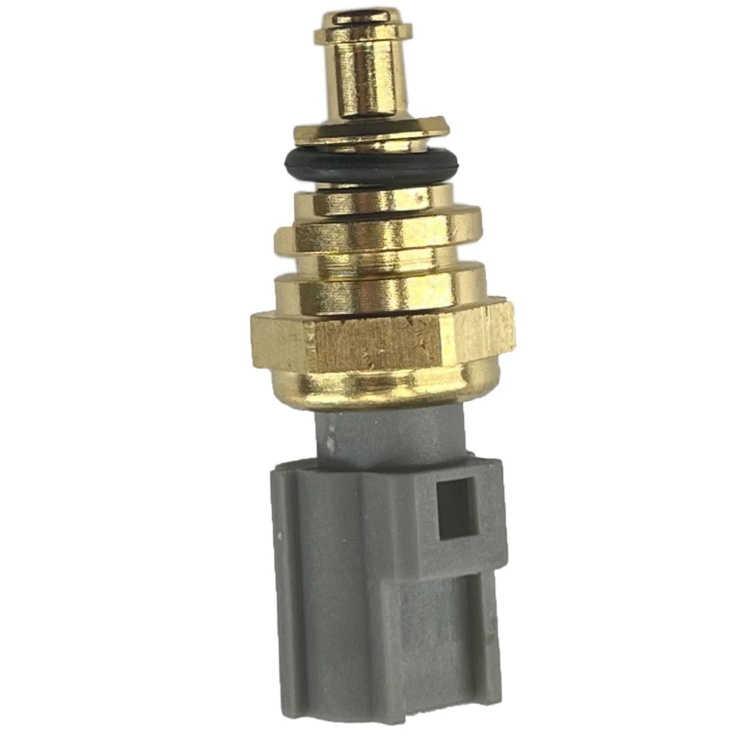 Front view of Engine Coolant Temperature Sensor For Ford C Max Contour EcoSport Edge Escape Escort Explorer Explorer Sport Trac Fiesta Five F Series And More IL2Z12A648AA Direct Fit Replacement For An Easy Install, brass and plastic material.