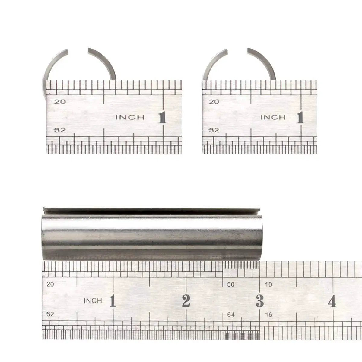 Stainless Steel 304 Crank Shaft Adapter For Gas Engine Pulleys, 5/8 Inch Inner Diameter To 3/4 Inch Outer, with rulers