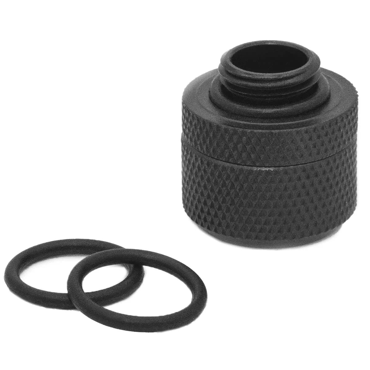 Black Six Pack G1/4 Thread To 14mm Outer Diameter Hard Tubing Compression Fittings with high body for computer water cooling