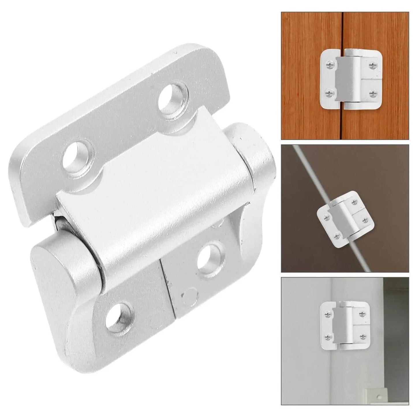 Torque Hinge For Cabinets Healeved, Adjustable Stopping Angle, heavy-duty zinc alloy cabinet door hinge displayed and installed.