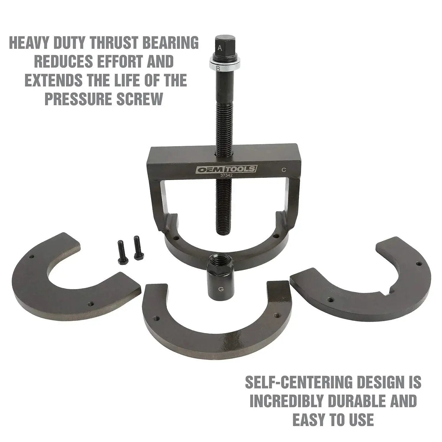 Master Wheel Bearing Removal Tool And Installer Kit with self-centering design and thrust bearing for on-vehicle use, components displayed.