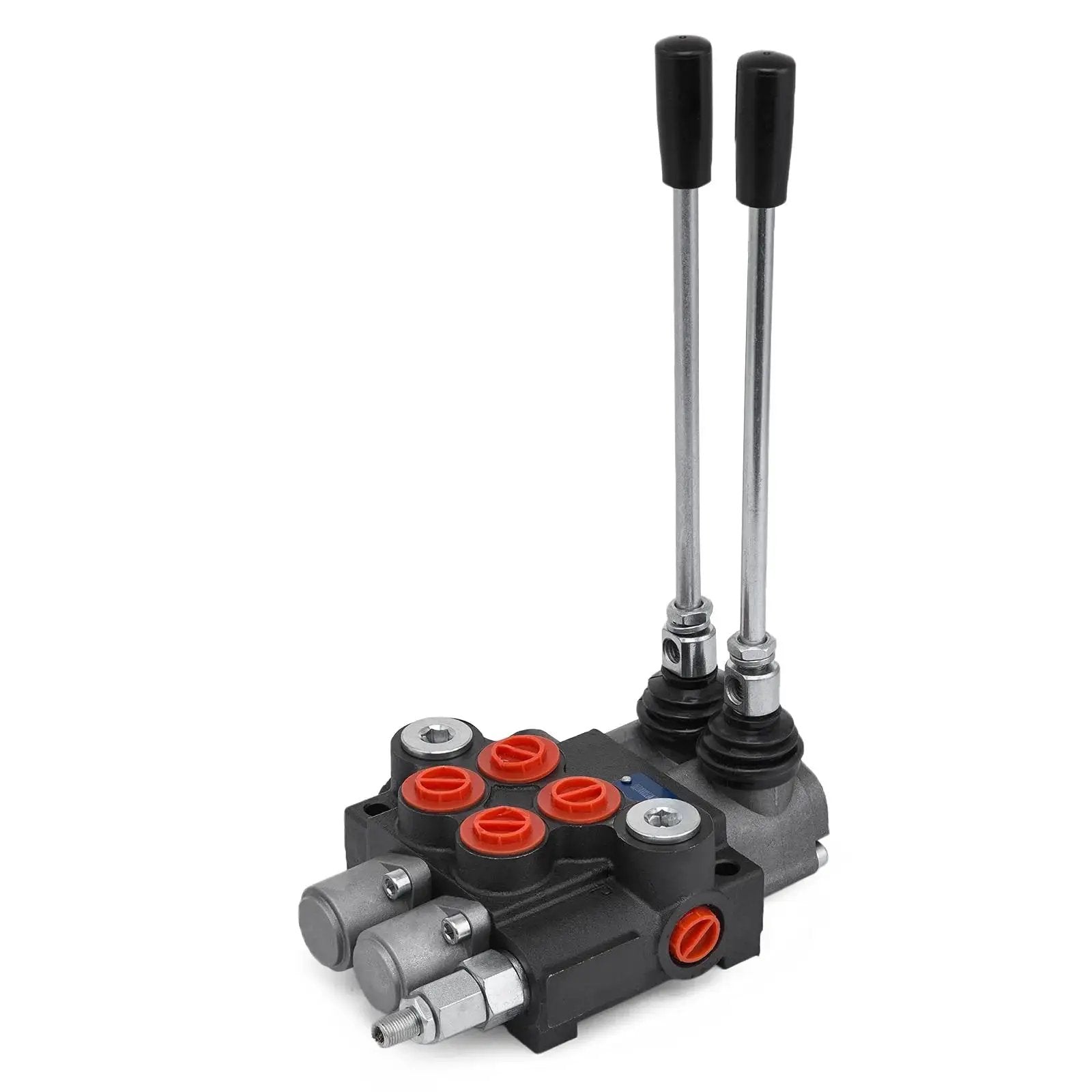 Two Spool Hydraulic Directional Control Valve For Double Acting Cylinders Heavy Duty Construction 11 GPM 3600 PSI SAE port