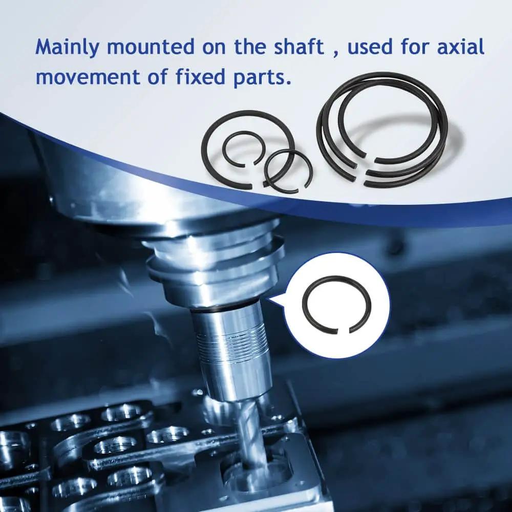 120Pcs GB895.2 Shaft Snap Ring Set 65Mn Steel Wire Retainer Clips Bearing Stop Rings Round Wire Rings For Shafts And Axles