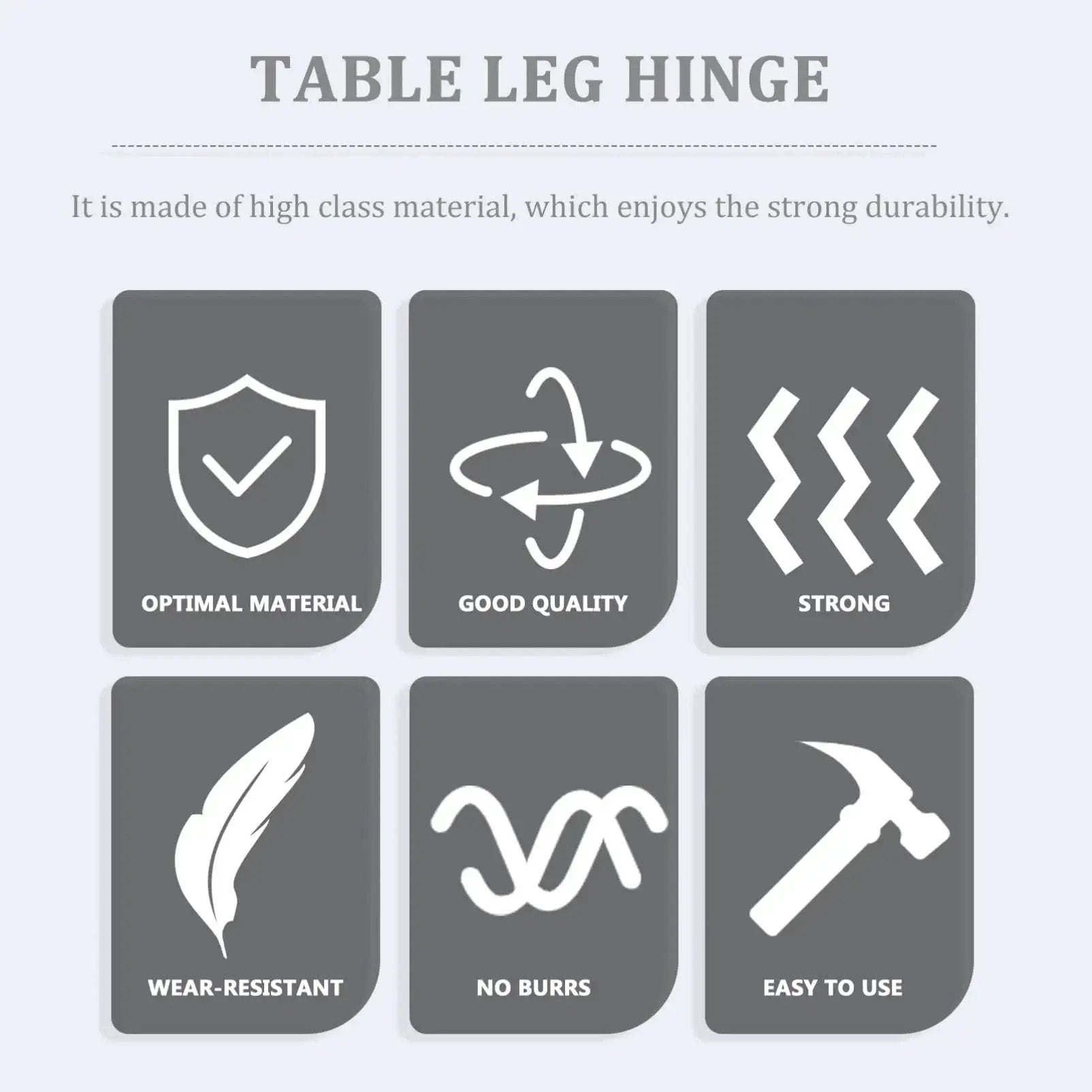Features of 2 Pack Folding Table Leg Hinges for Beds and Furniture Support including optimal material, strong, easy to use design.