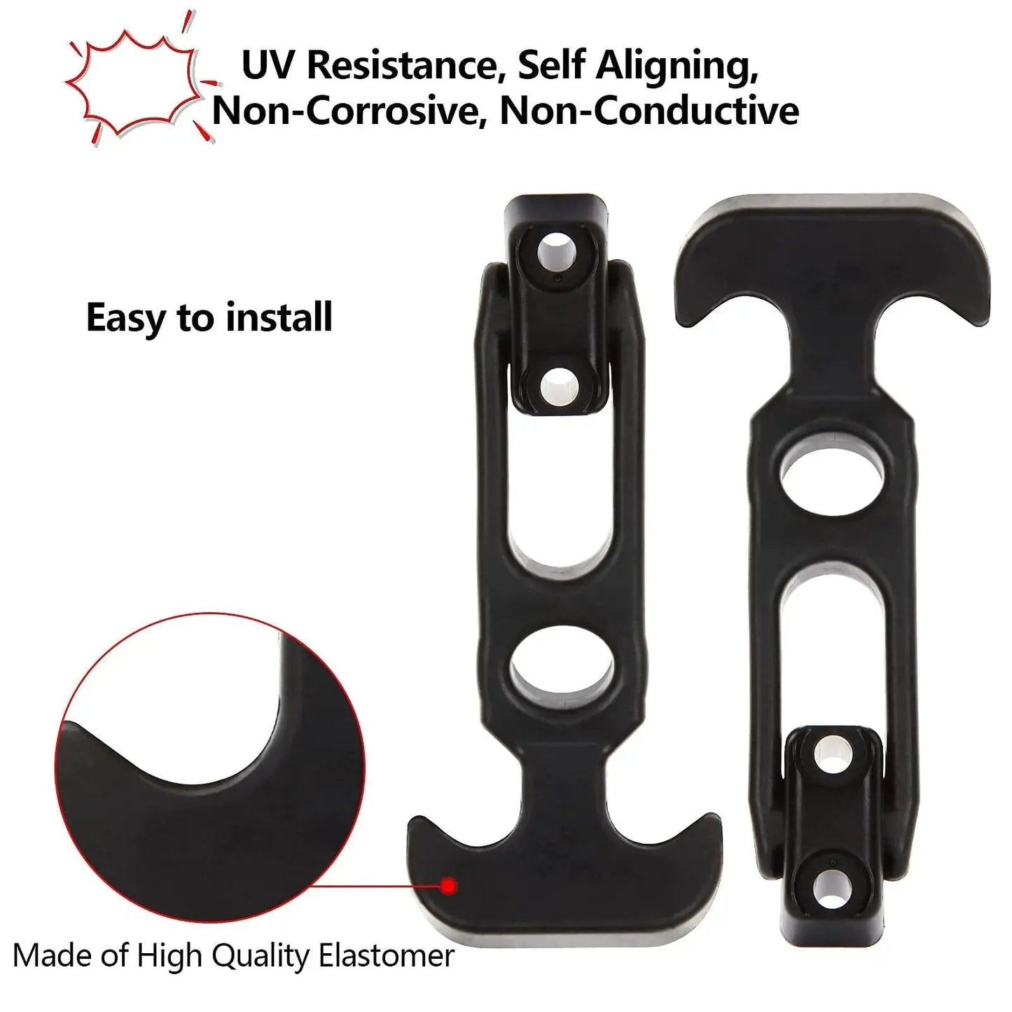 Six Pack Rubber T Handle Draw Latch 4.3 Inch Hasp For Tool Boxes And Equipment shown in UV resistant elastomer material.