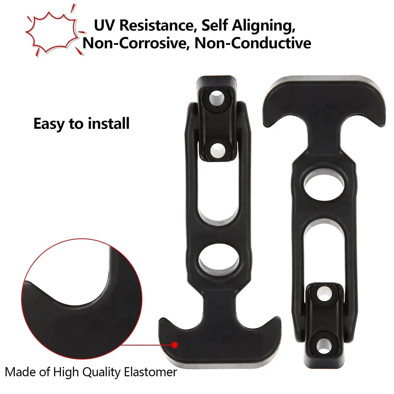 Six Pack Rubber T Handle Draw Latch 4.3 Inch Hasp For Tool Boxes And Equipment shown in UV resistant elastomer material.