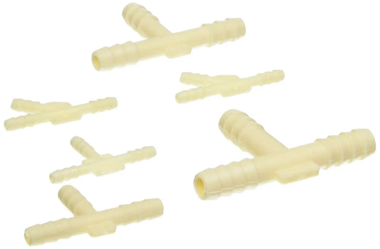 Set of Universal Hose Tee and Y Connector for Vacuum Tubing Hard Plastic Fittings 47100 for quick fixes and solid vacuum flow