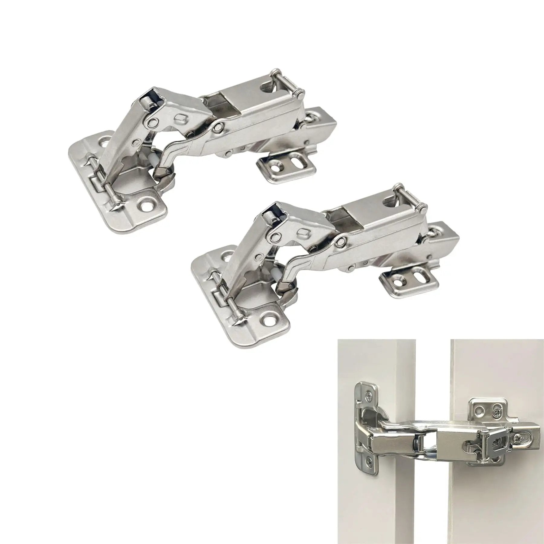 165 Degree Soft Close Cabinet Hinges 2 Pack for Frameless Kitchen Cabinets, heavy duty cold rolled steel hardware by JinBoCheng