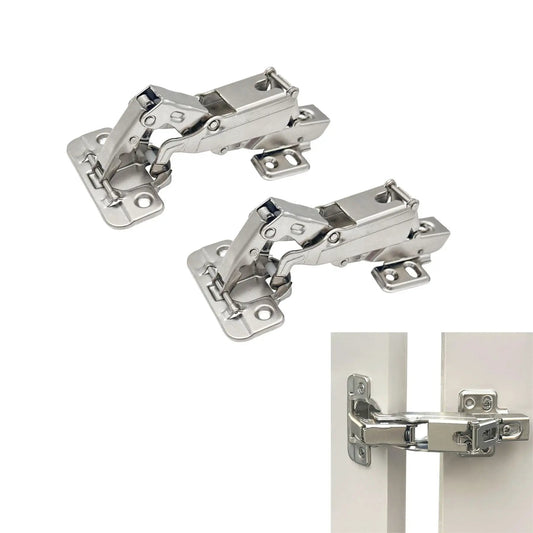 165 Degree Soft Close Cabinet Hinges 2 Pack for Frameless Kitchen Cabinets, heavy duty cold rolled steel hardware by JinBoCheng