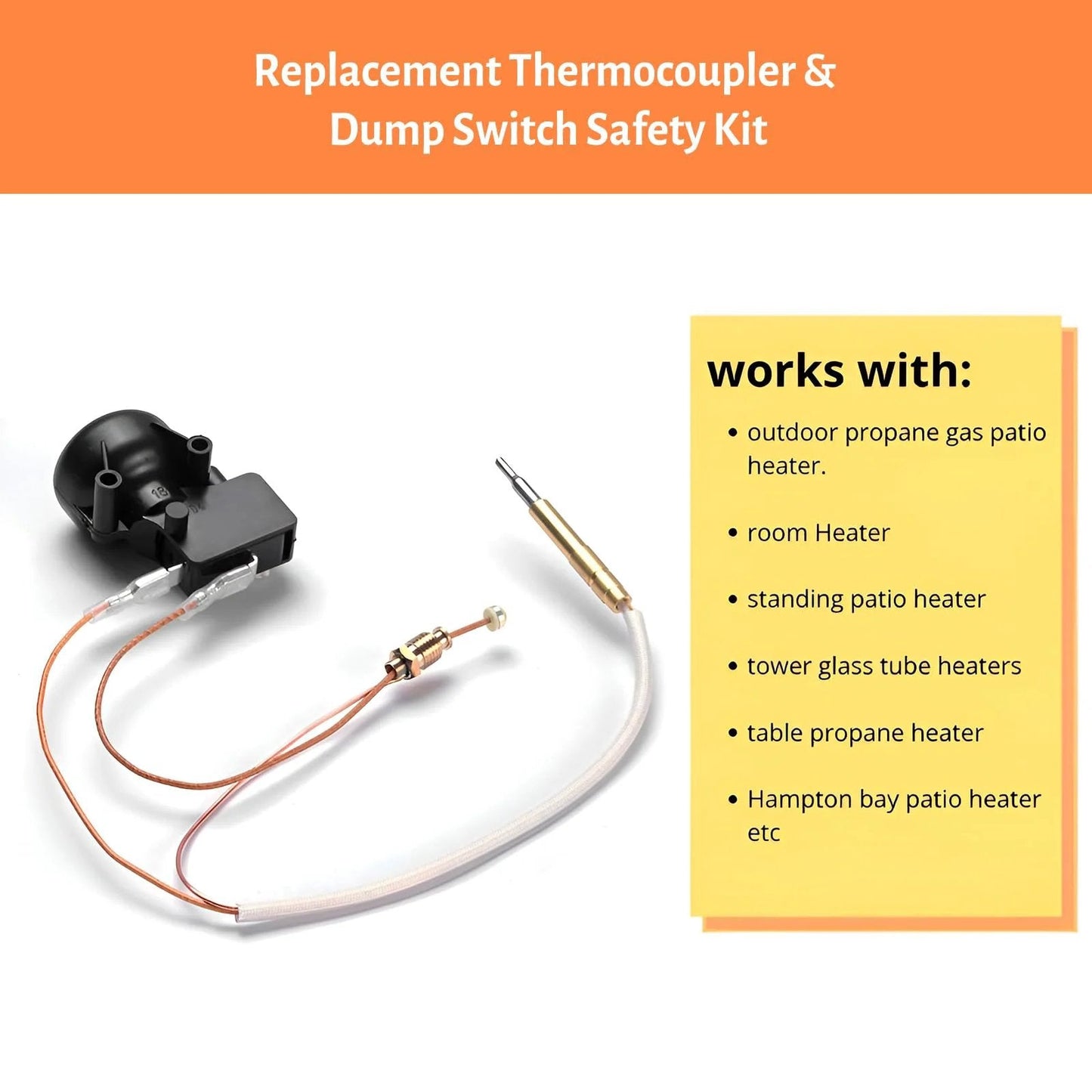 Thermocouple And Tilt Switch Safety Sensor Kit For Propane Patio Heaters Must Have Thirteen Point Eight Inch Long Replacement Parts
