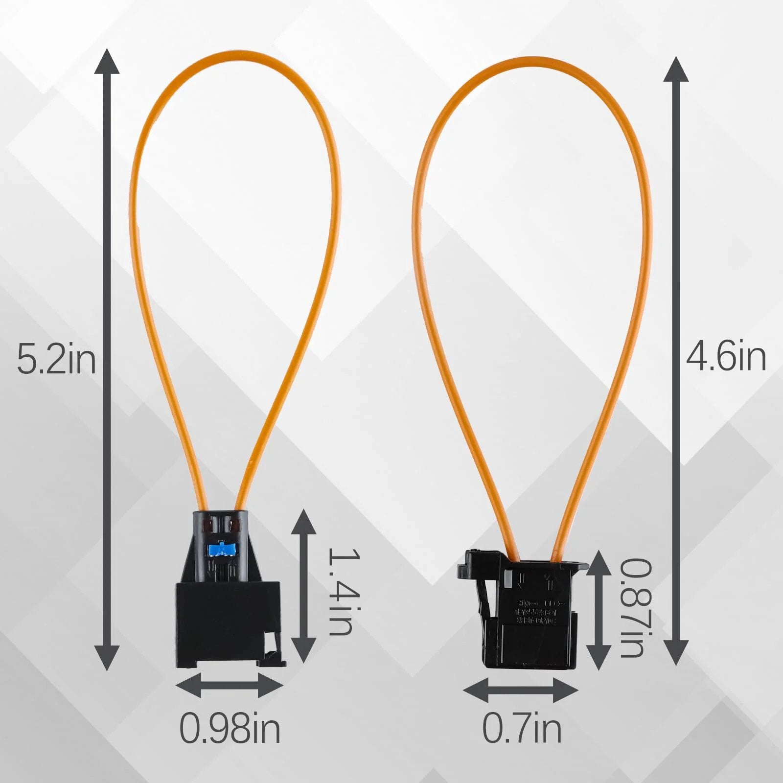 Fiber Optic MOST Loop Bypass Adapter Set 2 Piece For Benz, Audi, Mercedes, BMW, VW, Porsche With Male To Female Connectors