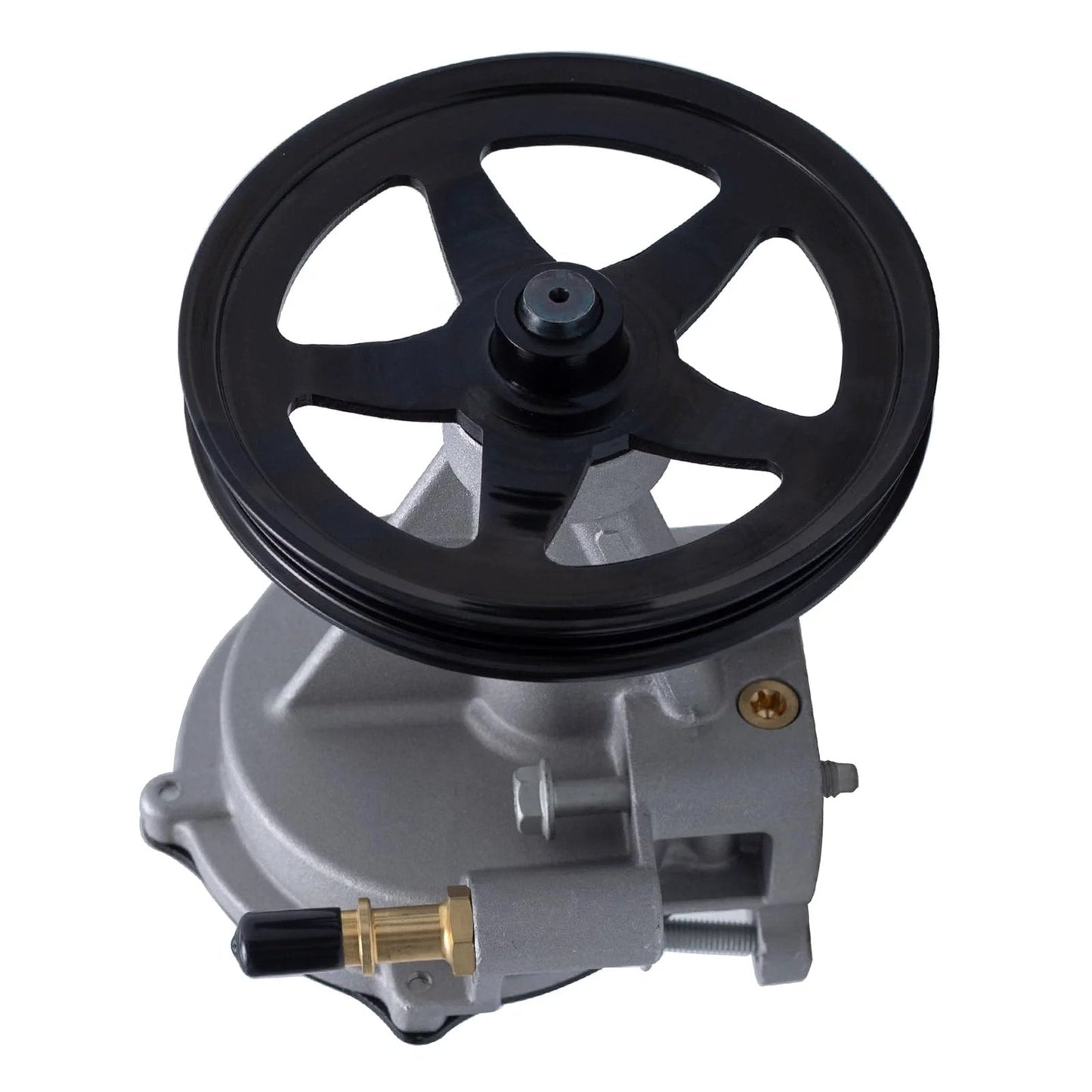 Brake Vacuum Pump Compatible With 2014-2018 Chevy Silverado 1500, 2015-2020 Suburban Tahoe, top view showing pulley and housing