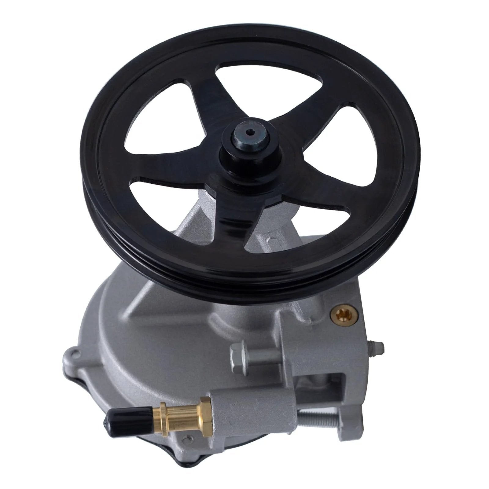 Brake Vacuum Pump Compatible With 2014-2018 Chevy Silverado 1500, 2015-2020 Suburban Tahoe, top view showing pulley and housing