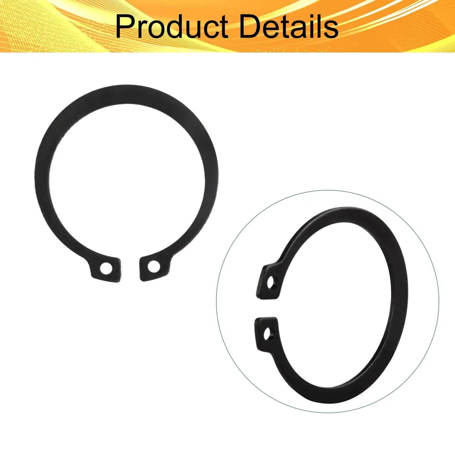 External Retaining Ring Set 30 Pcs 1.52 Inch Shaft Diameter 0.12 Inch Aperture 65MN Snap Clip Ring For Valves Bearings Machinery