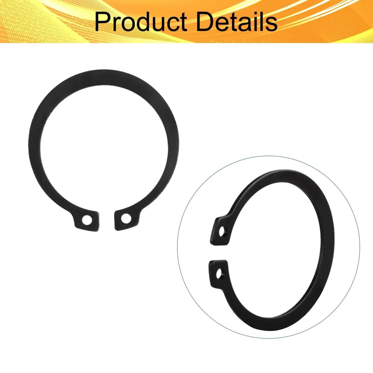 External Retaining Ring Set 30 Pcs 1.52 Inch Shaft Diameter 0.12 Inch Aperture 65MN Snap Clip Ring For Valves Bearings Machinery