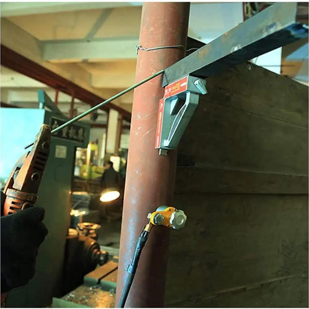 600A Magnetic Welding Ground Clamp Switchable Magnet Welding Holder Grounding Magnetic Connector for welding earth switch in use.