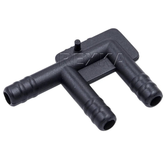 Close-up of Premium Rexka 15Pcs Nylon 3 Way Vacuum F Hose Connector For GM 14029095 Replacement 3/16 Inch Barbed Black Nylon 3 Port Vacuum Tee Adapter For Cars And Trucks