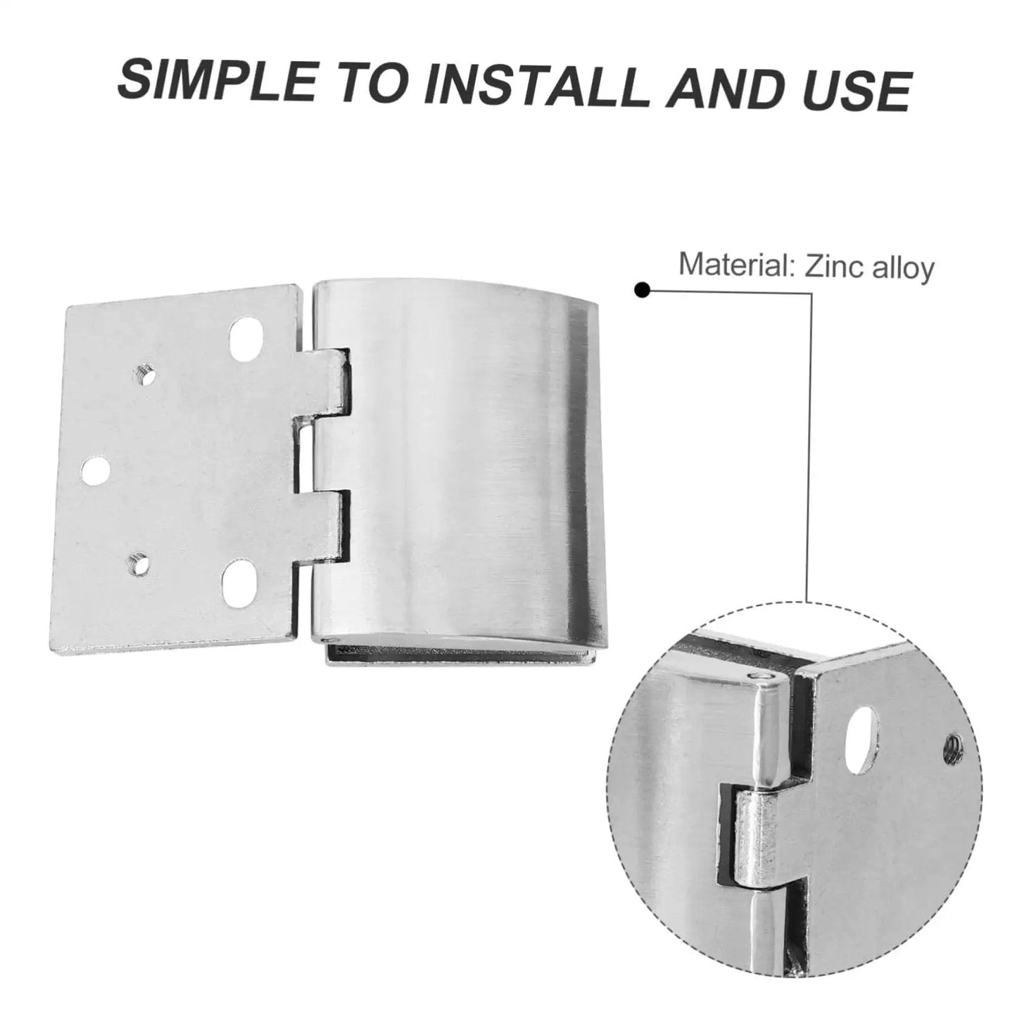 Arc Hinge Set For Glass Doors And Cabinets Made From Zinc Alloy Heavy Duty Hardware Two Piece Rust Resistant High Load Bearing Capacity