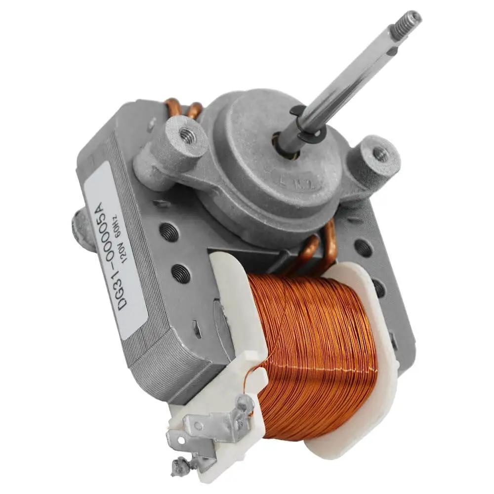 Front view of Convection Fan Motor DG31-00005A Replacement Single Unit for Microwave Oven 120V 60Hz Left-Hand Shaft Threads Fits AP4338602