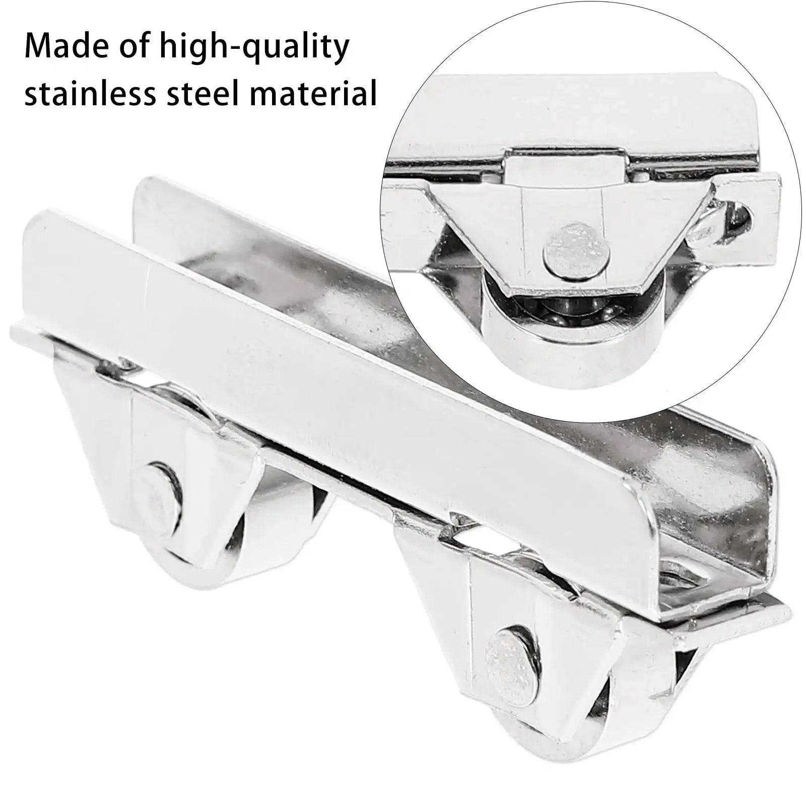 Showcase Window Roller Set, 10 Pcs Mini Sliding Door Rollers Replacement Wheels, 7.0mm Stainless Steel Pulley Clamp