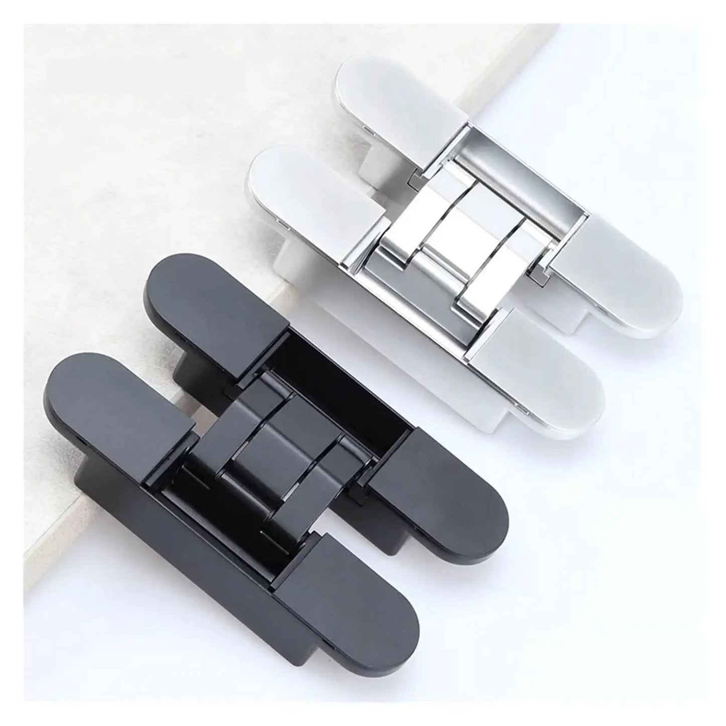 Black Invisible Door Hinge 180 Degree Hidden Folding Hinge With Three Dimensional Adjustable Design alongside other finishes