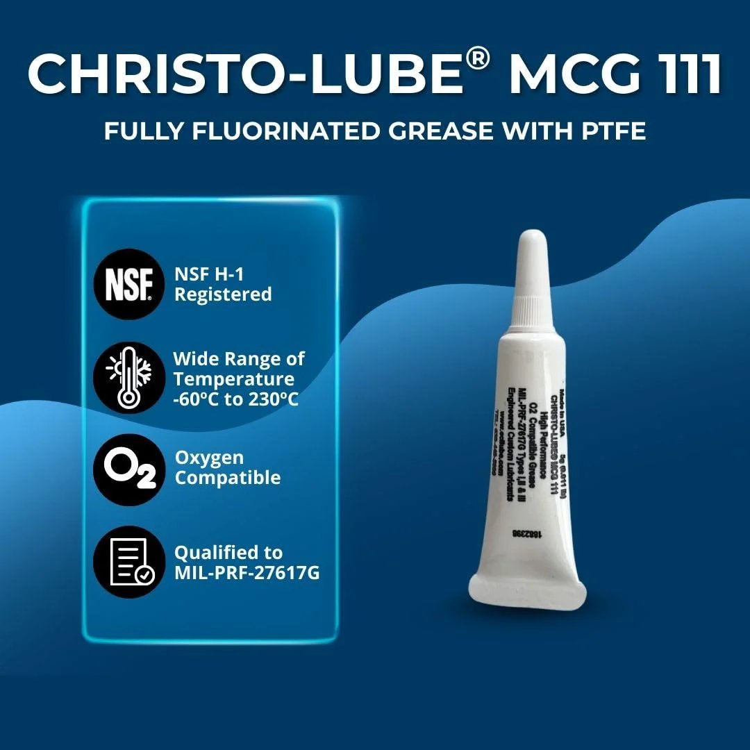 Oxygen Compatible PFPE PTFE Grease For Scuba Gear And Dive Equipment, 5 Gram Tube, Wide Temperature Range From Minus 60 C To 230 C, Oxygen Safe Lubricant For Regulators Valves And O Rings