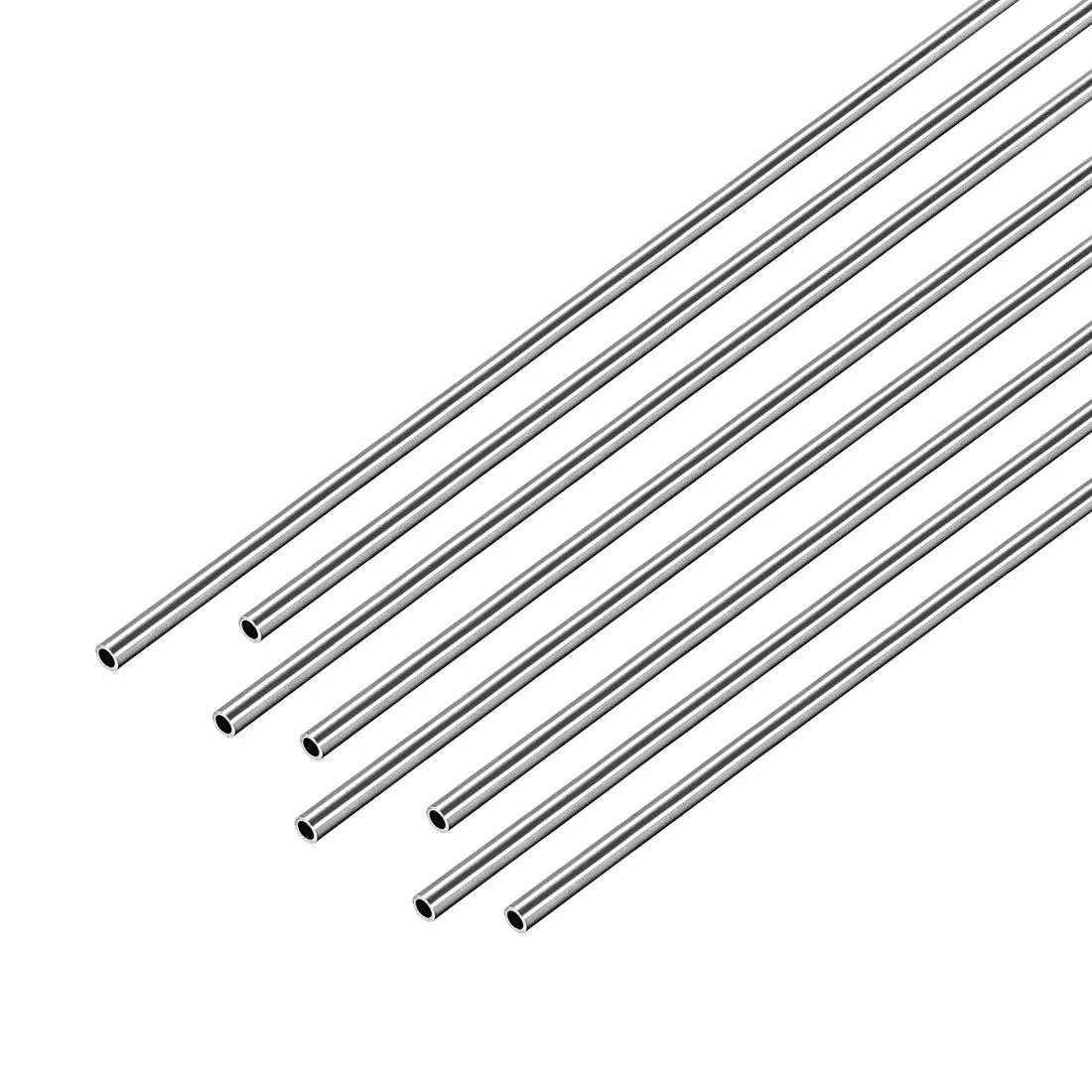 304 Stainless Steel Round Tubing 2mm OD 0.3mm Wall 250mm Length Seamless Pipe Tube Set of 8 Durable Weldable Wear Resistant High Temperature For Crafting Metal Projects And Repairs