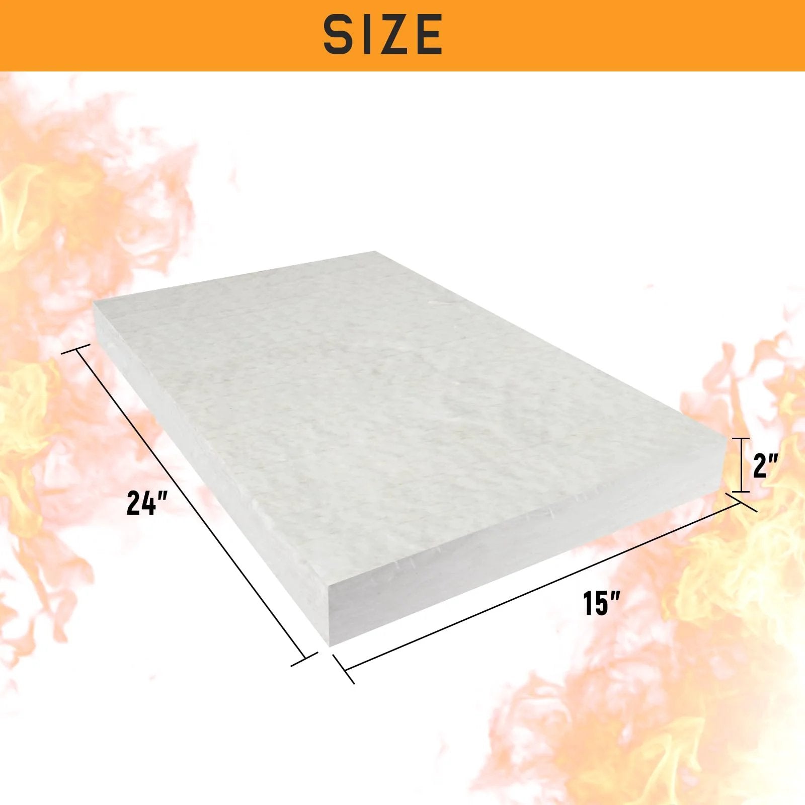 Heavy Duty Ceramic Fiber Insulation Blanket 2 Inch Thick 15 By 24 For Furnaces Kilns Stoves And Fireplaces 2400F Intermittent 2200F