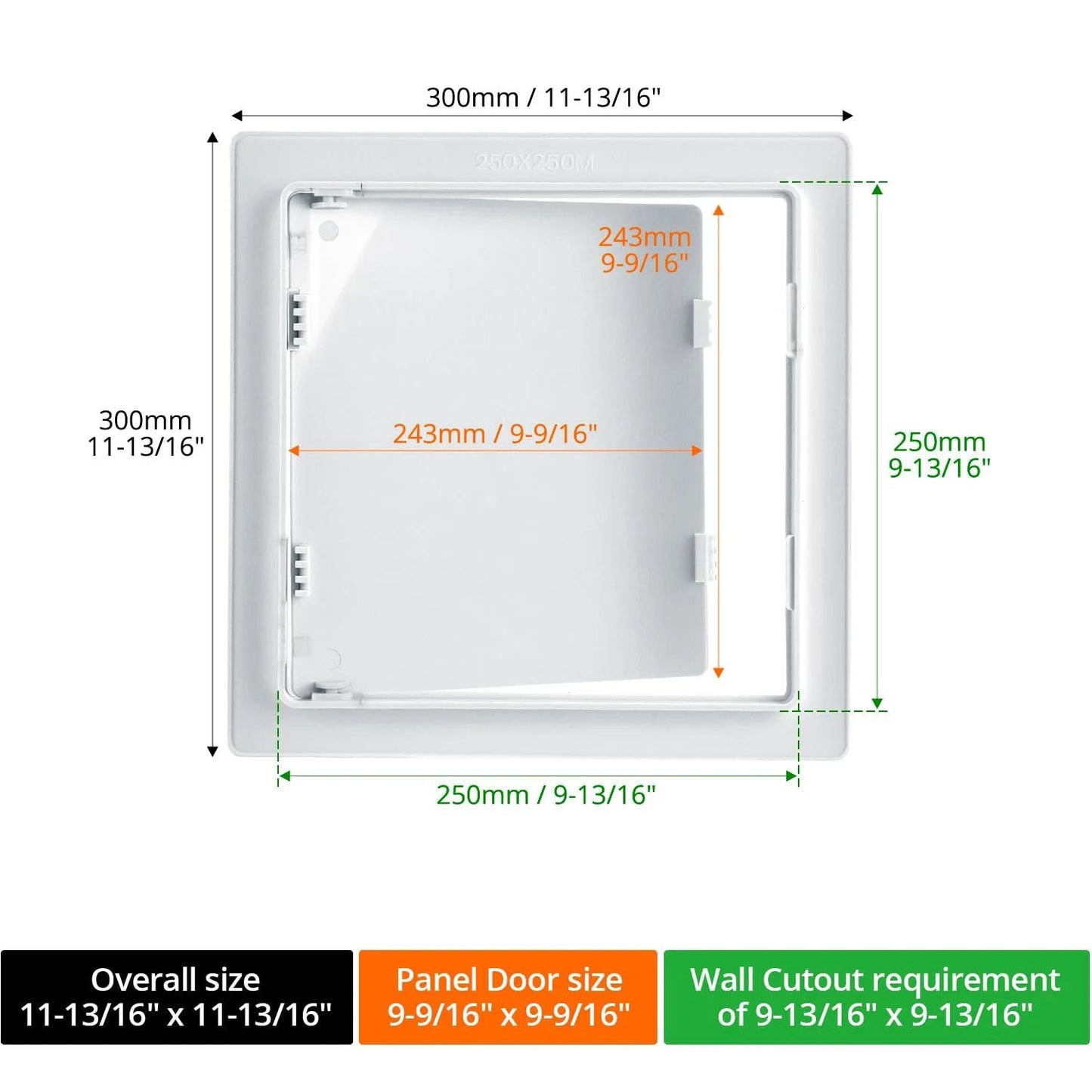 10x10 Inch Plastic Access Panel For Drywall Removable Wall Door For Plumbing And HVAC By QWORK Built Tough ABS Plastic Paintable