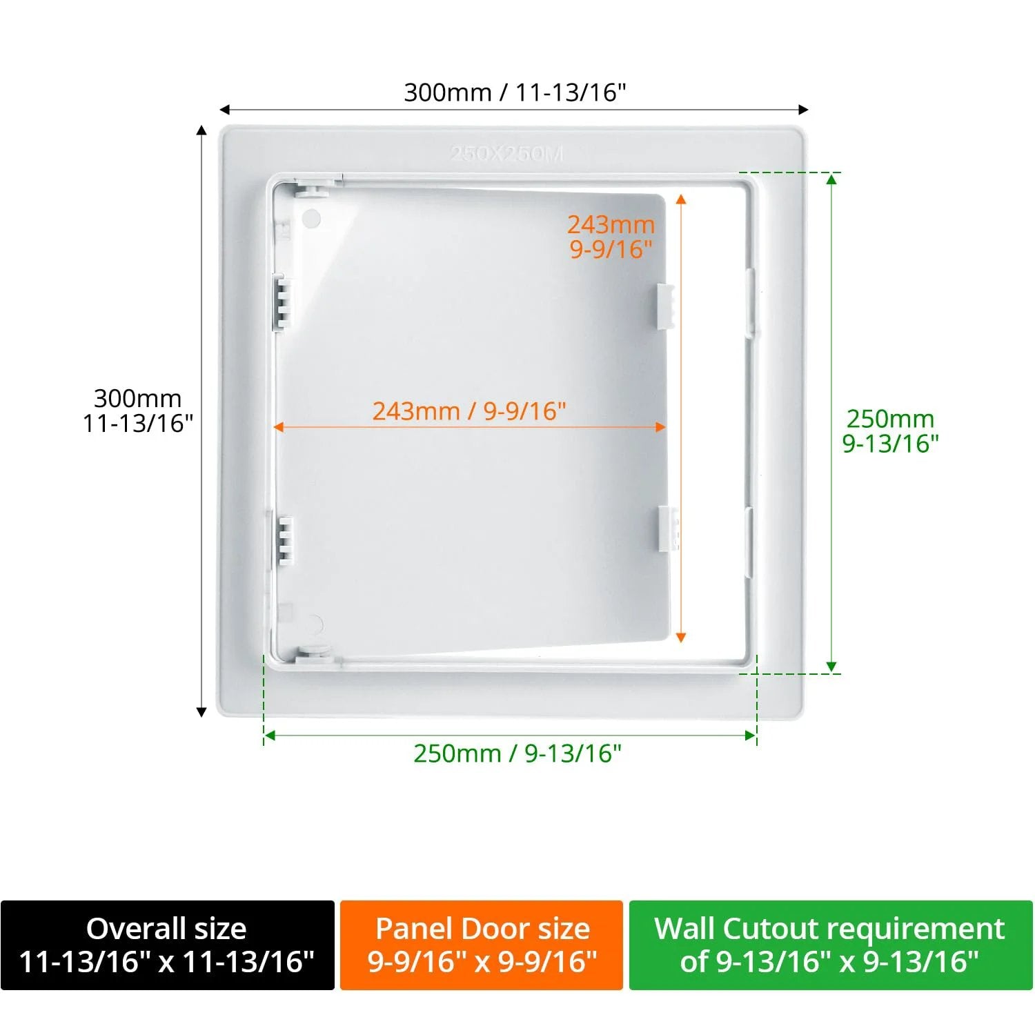 10x10 Inch Plastic Access Panel For Drywall Removable Wall Door For Plumbing And HVAC By QWORK Built Tough ABS Plastic Paintable
