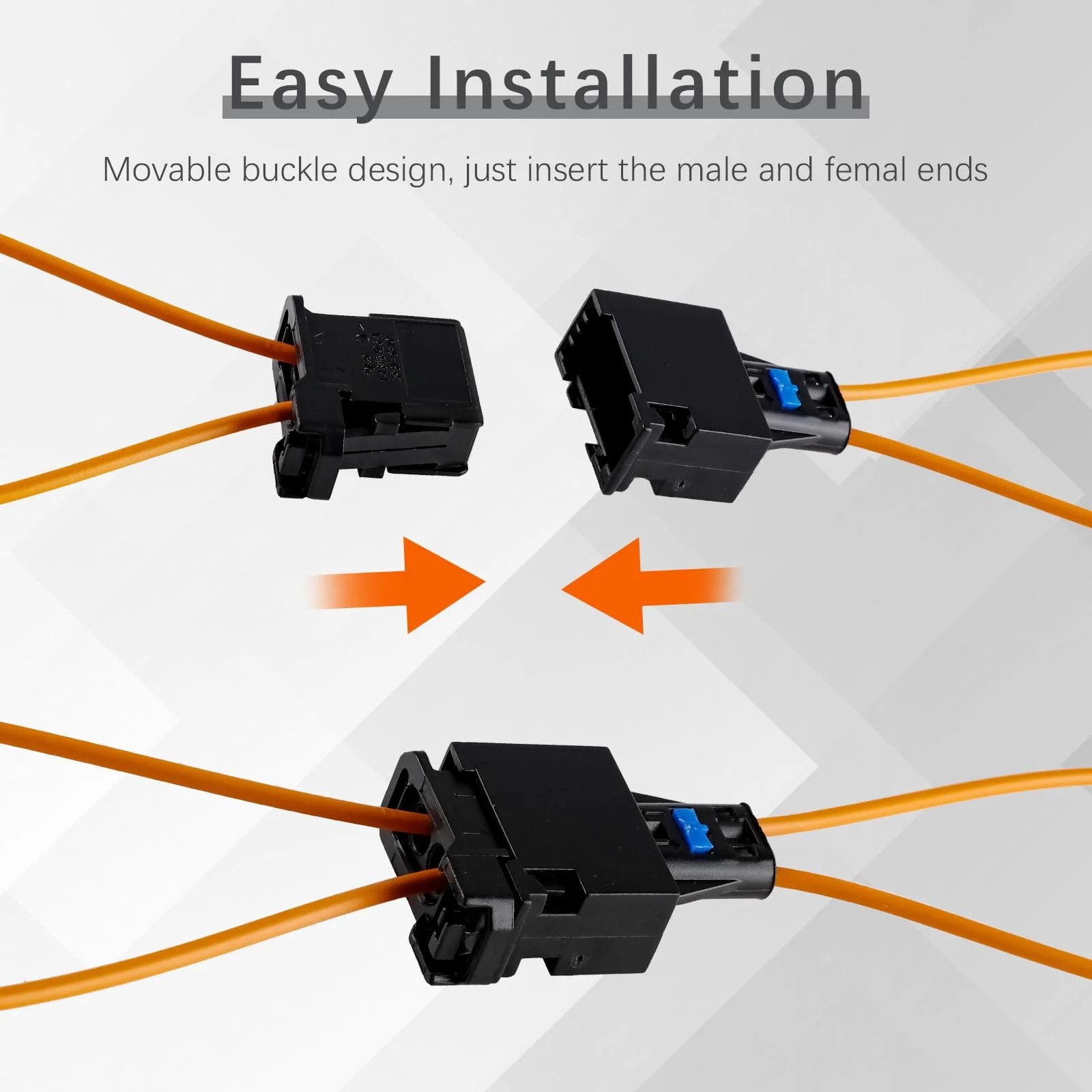 Fiber Optic MOST Loop Bypass Adapter Set 2 Piece For Benz, Audi, Mercedes, BMW, VW, Porsche connectors in use