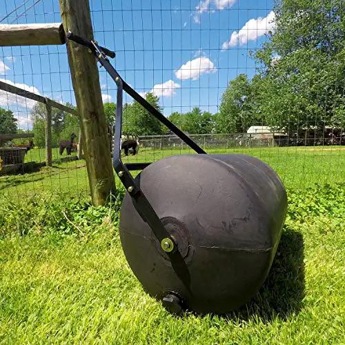 Powerful 270 Lb Poly Lawn Roller For Push Or Tow With Easy Turn Tethered Plug And Quick Filling Drum 18 By 24 Inches Brinly PRC-241BH-A in yard