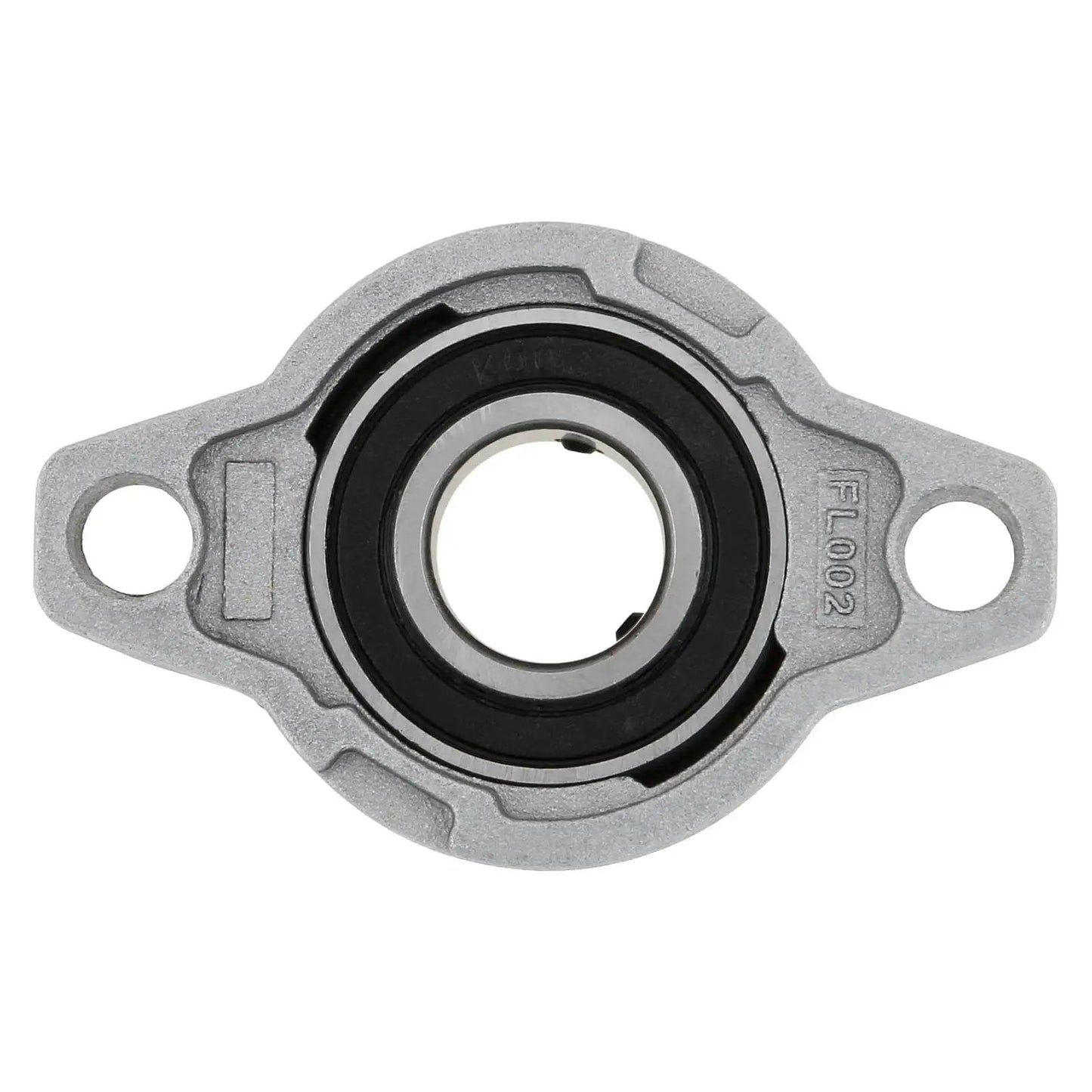 Front view of a Four Pack KFL08 Pillow Block Bearings For 8mm Shafts, Flange Mounted Zinc Alloy Housing with 8mm Bore and 5mm Mounting Holes