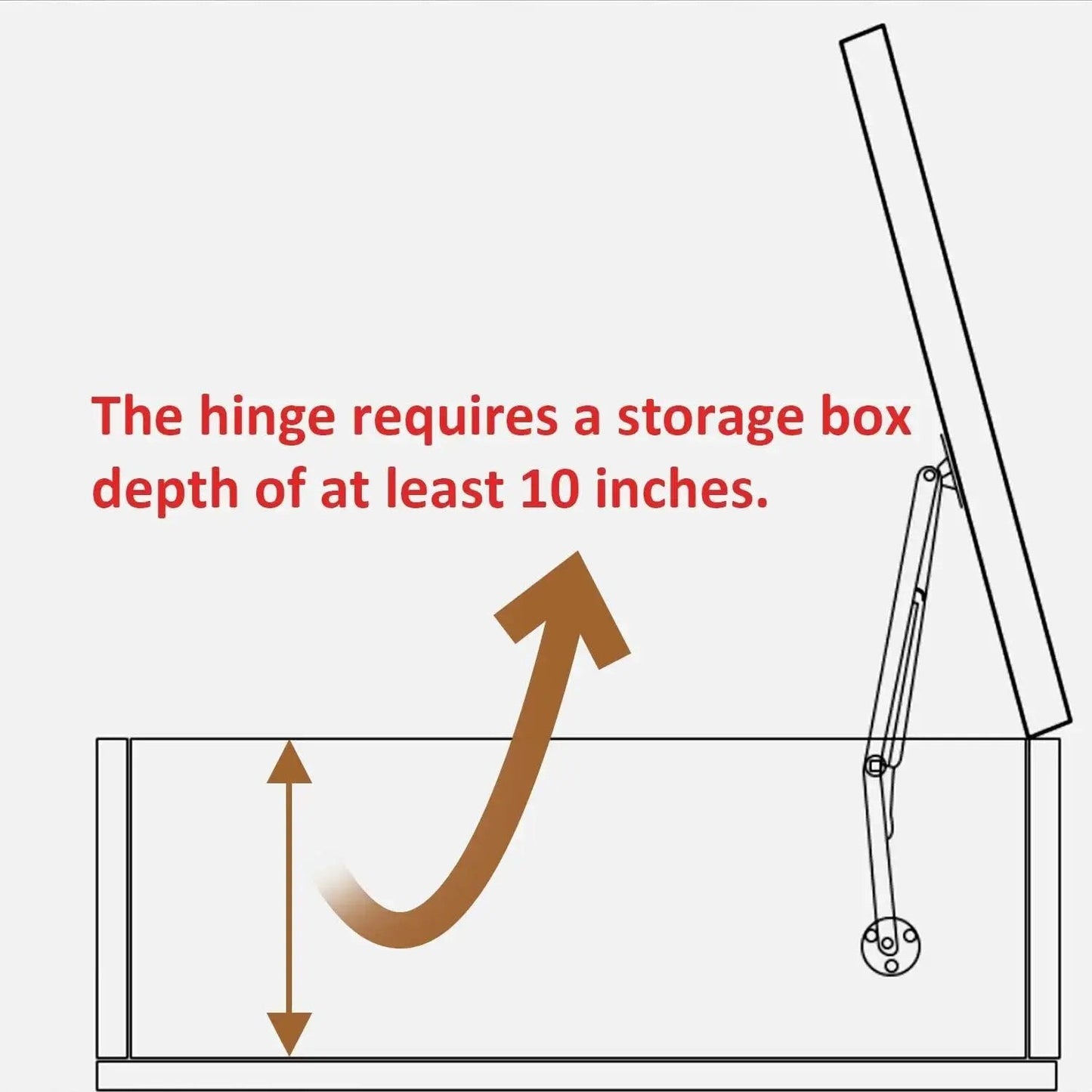 Diagram showing 2 Pack 150N Gas Strut Spring Hinges For Heavy Lids That Stay Put With Soft Close And Slow Down Hydraulic Lid Supports
