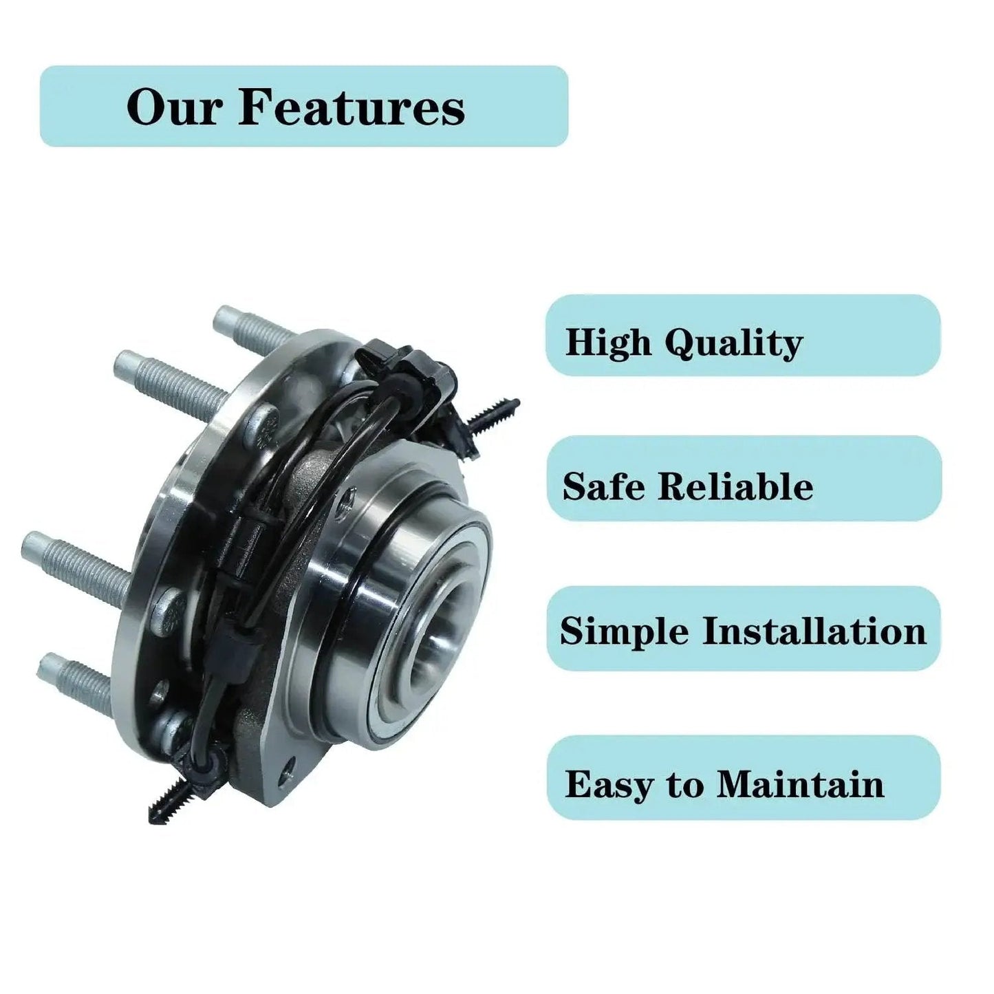 Front Wheel Bearing And Hub Assembly With ABS For 6 Lug Vehicles Fits Chevy Trailblazer 2002 To 2009, Chevy SSR 2003 To 2006