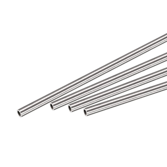 304 Stainless Steel Round Tube 3mm OD 0.5mm Wall Thickness 300mm Length Pack Of 4 For DIY Projects And Frame Building Corrosion Resistant Weldable Tubing With Gloss Finish